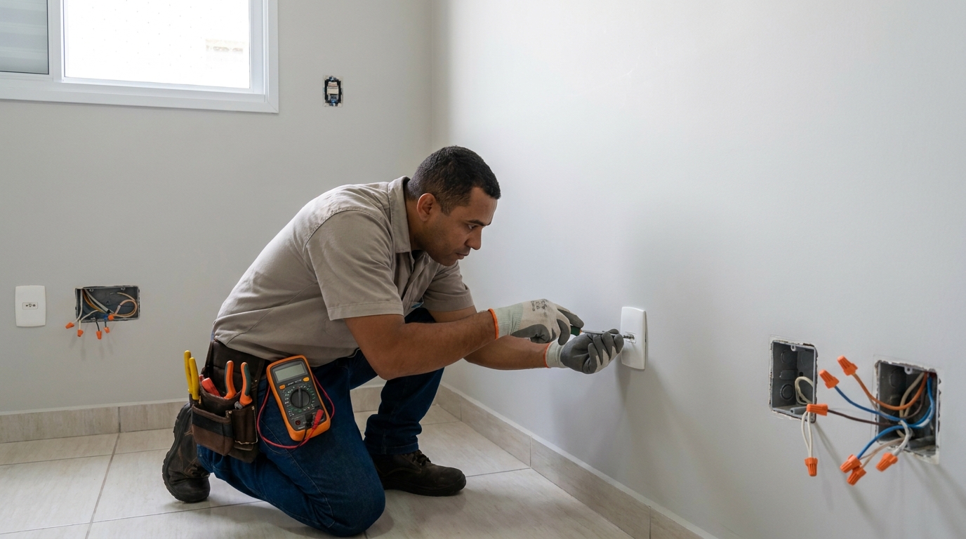 Instalacao de tomada e interruptor em Blumenau‑SC